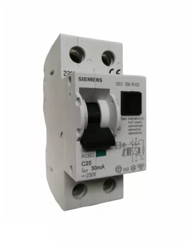 Siemens 5su13561kv25 Differential-Leistungsschalter 6ka 1p n c25 ac 30ma